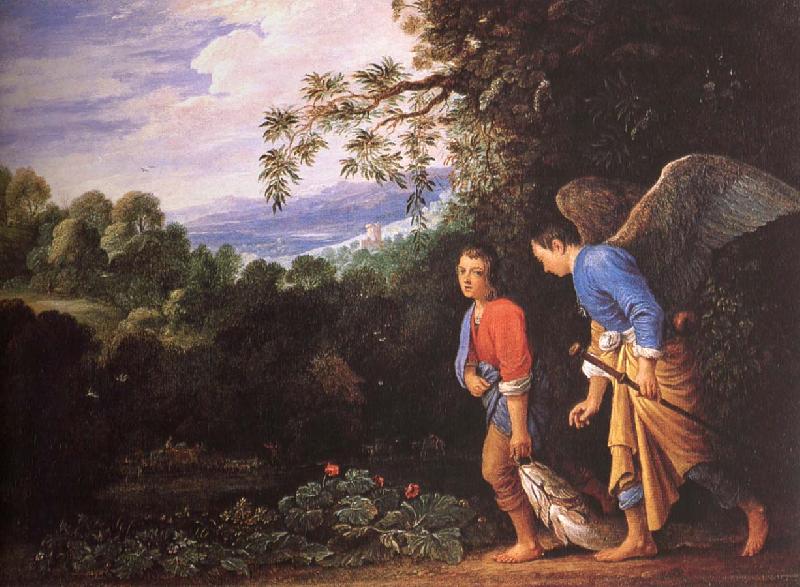 Adam Elsheimer Tobias and arkeangeln Rafael atervander with the fish oil painting image